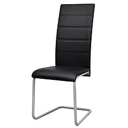 vidaXL Chaises à manger cantilever lot de 4 noir similicuir