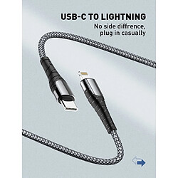 Ozzzo LDNIO LC111 PD data Câble (type C vers Lightning) - 1m pas cher