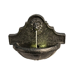 Fontaine murale d'extérieure de jardin à tête de lion à éclairage LED Peaktop VFD8433-EU