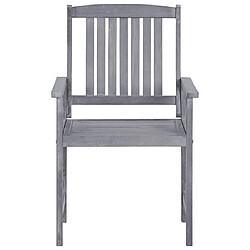 Maison Chic Lot de 4 Chaises de jardin,Fauteuil d'extérieur Bois massif d'acacia Gris -MN37109 pas cher