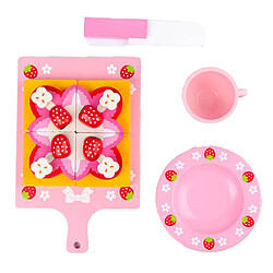 Éducatifs En Bois Ensemble de Jeu Alimentaire Jouets, Simulation Fraise Amoureux Pie Toy Rôle Jouer pour Enfants, cuisson de lecture Accessoires,