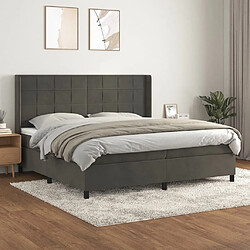 vidaXL Sommier à lattes de lit et matelas Gris foncé 200x200cm Velours 