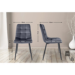 Decoshop26 Lot de 4 chaises de salle à manger style moderne et confortable en tissu velours gris foncé et métal noir 10_0001782