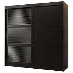 Abiks Meble Armoire Zaluzja 3 à Portes Coulissantes 200/180/62 2 Portes (noir)