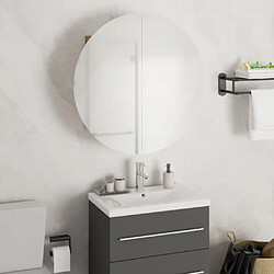 vidaXL Armoire de salle de bain miroir rond et LED Noir 47x47x17,5 cm 