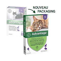 ADVANTAGE 80 - 4 pipettes antiparasitaires - Pour chat et lapin de 4kg et plus