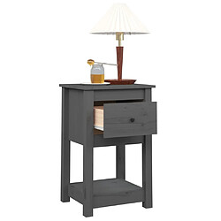 Acheter Maison Chic Table de chevet,Table de nuit,Table d'appoint pour salon Gris 40x35x61,5 cm Bois de pin massif -MN24771