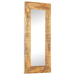 vidaXL Miroir sculpté à la main 110x50x2,5 cm bois de manguier solide pas cher