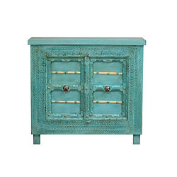 Avis Coffre Romimex Turquoise Bois de manguier 45 x 110 x 120 cm