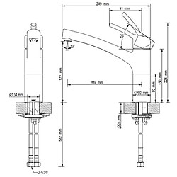 LENZ 46060002 NEXO2 Mitigeur d'évier Chromé