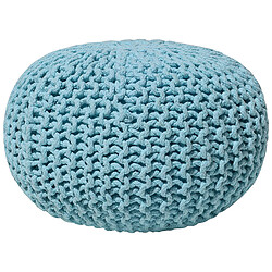 Beliani Pouf en coton bleu clair 40 x 25 cm CONRAD 