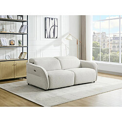 Vente-Unique Canapé 3 places relax électrique en tissu texturé beige TUCENDO