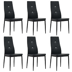 vidaXL Chaises à manger lot de 6 noir similicuir 