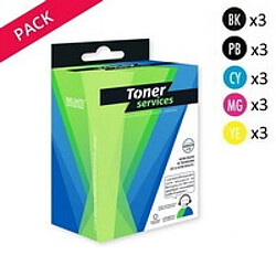 TONER SERVICES Compatible Brother LC123VALBP Pack 15 cartouches Noires et couleurs 