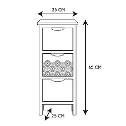 Acheter Toilinux Chiffonnier Chic à 3 Tiroirs - Bois et blanc