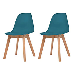 vidaXL Chaises à manger lot de 2 turquoise plastique 