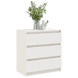 Avis Maison Chic Table de chevet Table de Nuit Meuble de Rangement Blanc 60x36x64 cm Bois de pin massif