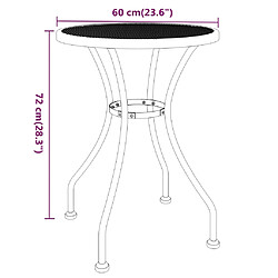 Acheter vidaXL Table de jardin Ø60x72 cm Maille métallique Anthracite