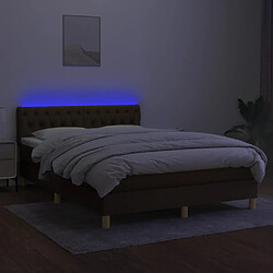 Avis vidaXL Sommier à lattes de lit matelas et LED Marron foncé 140x190 cm