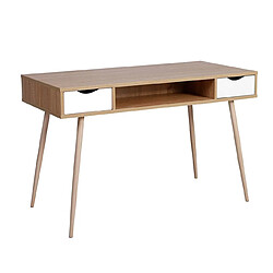 Helloshop26 Table d'ordinateur avec trois options de rangement 120 cm MDF couleur chêne 19_0000539 