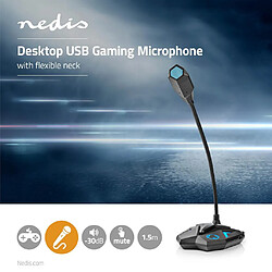 Alpexe Microphone USB Gaming de Bureau | Col de Cygne | USB | Touche Mute | Connecteur Audio Stéréo 3,5 mm