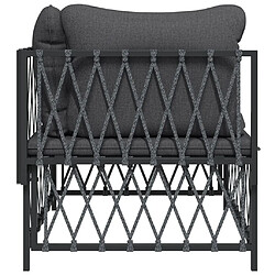 Acheter vidaXL Canapé d'angle de jardin avec coussins anthracite tissu tissé