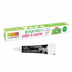 Scrapcooking Pâte à sucre en rouleau vert Ø 36 cm + Stylo de glaçage noir 