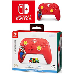 Power A Manette SWITCH rouge Sans Fil Bluetooth Officielle - Mario Joy Manette sans fil Nintendo Switch oled - Mario Joy