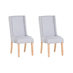 Beliani Chaise de salle à manger CHAMBERS Set de 2 Coton Gris clair