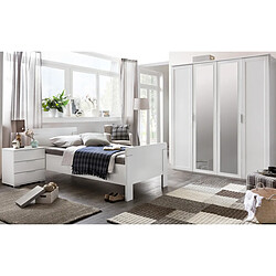 Pegane Chambre à coucher complète enfant (lit 90x200cm + armoire + chevet) coloris blanc