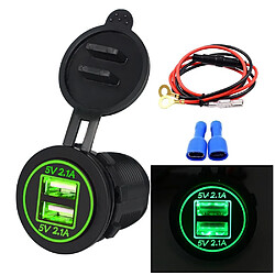 Wewoo Chargeur Adaptateur de prise secteur allume cigare universel pour voiture 4.2A 5V IP66 avec ouverture + câble de 60 cm feu vert 