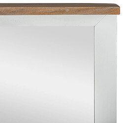 WOMO-DESIGN Miroir Mural XI'an 80 x 76 cm - Rectangulaire - Naturel/Blanc - Cadre en Bois de Manguier Massif Laqué - Style Campagnard Classique - pour Entrée Couloir Salle de Bain Chambre Maquillage