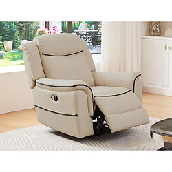 Acheter Vente-Unique Fauteuil relax électrique en cuir beige ADELIO