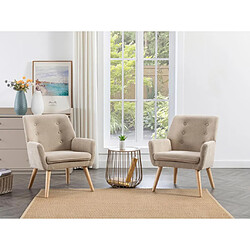 Vente-Unique Fauteuil en tissu beige SERINO