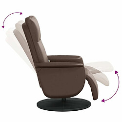 vidaXL Fauteuil inclinable de massage repose-pieds marron similicuir pas cher