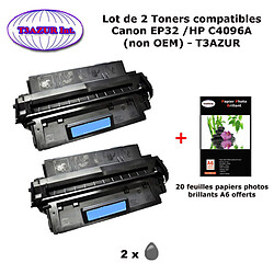 2 Toners génériques Canon EP32 pour imprimante Canon LBP1000, LBP32X, P100, EP 32 + 20f papiers photos A6 -T3AZUR 