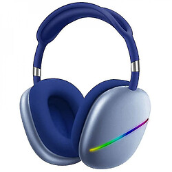 Universal Casque Bluetooth sans fil intri-auriculaire bleu avec une ligne lumineuse