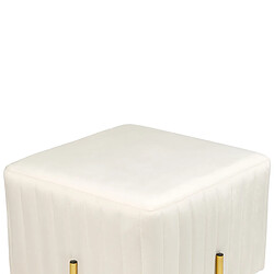 Acheter Beliani Pouf en velours blanc crème 45 x 45 cm DAYTON