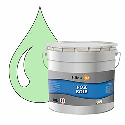 Pok Peinture de Finition Solvantée Laque Semi-Brillante Boiseries Intérieures et Extérieures - 10L - RAL 6019 - Vert Blanc