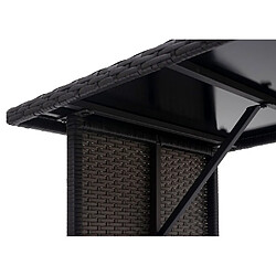 Mendler Table en polyrotin HWC-G16, table de jardin, salle à manger, gastronomie 112x60cm ~ noir pas cher