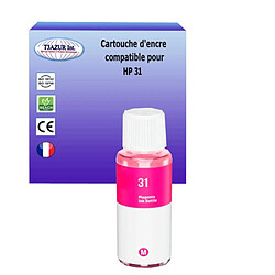 T3Azur Bouteille encre compatible avec HP 31 pour HP Smart Tank Plus 555 Wireless All-in-One- Magenta - 70ml 