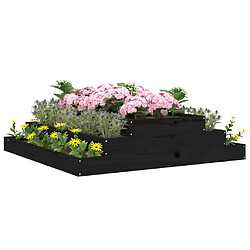 Avis Maison Chic Jardinière,Bac à fleurs - pot de fleur Noir 110x110x27 cm Bois massif de pin -GKD21582