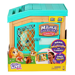 Moose Toys Little Live Pets Mama Surprise Maman-cochon d'Inde avec cage et 3 bébés surprise