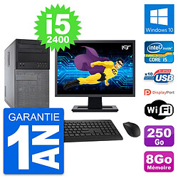 PC Tour Dell 790 MT Ecran 19" Intel i5-2400 RAM 8Go Disque 250Go Windows 10 Wifi · Occasion 