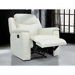 Acheter Vente-Unique Fauteuil relax EVASION en cuir - blanc ivoire