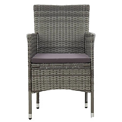 Avis Maison Chic Lot de 2 Chaises de salle à manger de jardin - Fauteuil d'extérieur Résine tressée Gris -MN41852