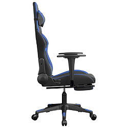 Acheter Maison Chic Chaise de jeu, Chaise gaming avec repose-pied, Fauteuil gamer,Chaise de Bureau Noir et bleu Similicuir -GKD87553