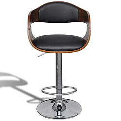 Helloshop26 Lot de deux tabourets de bar design chaise siège avec dossier cuir synthétique noir 1202186