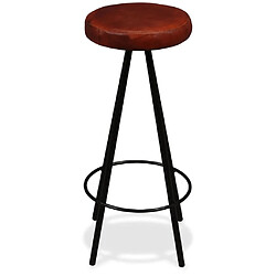 Avis vidaXL Tabourets de bar lot de 2 cuir véritable