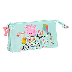 Trousse Fourre-Tout Triple Peppa Pig Cosy corner Bleu clair (22 x 12 x 3 cm)